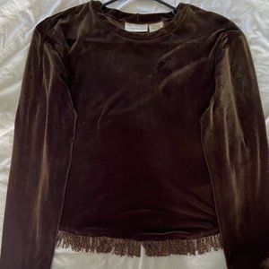 Vintage 80's Velvet Crop Sweater